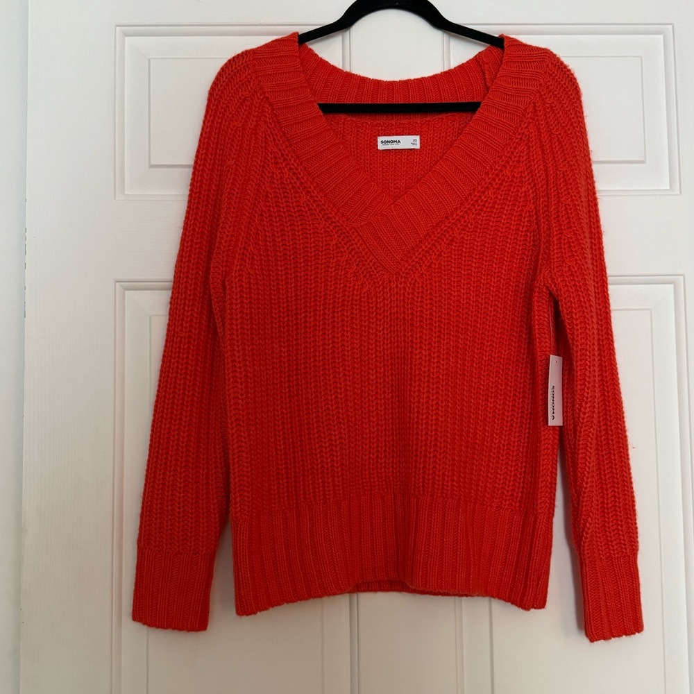 Sonoma Bright Orange Knit Pullover